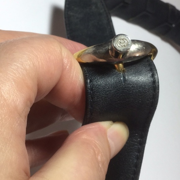 Vintage Authentic Gucci Leather Belt 28-31” Blue - Picture 6 of 12